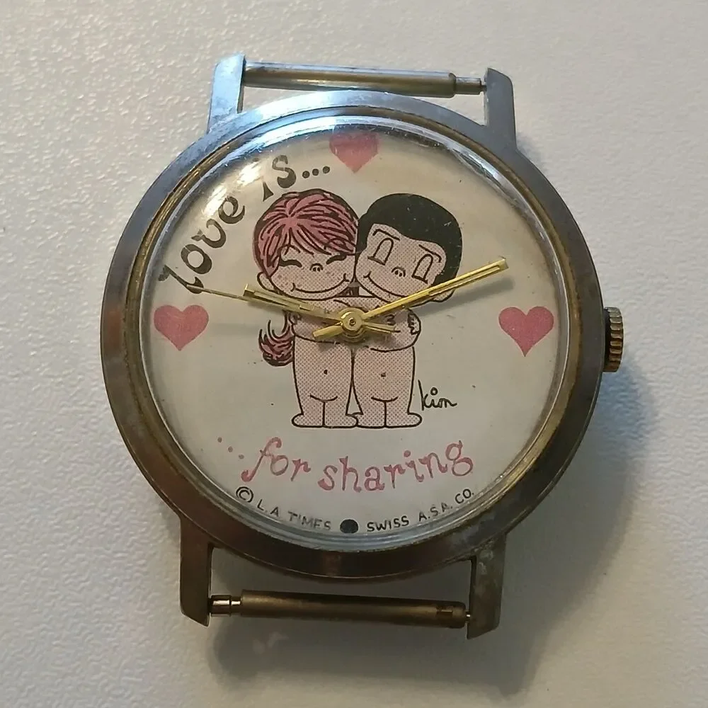 Parts/Repair Vtg 1970s Love Is Watch Kim Casali LA Times Swiss ASA Co Quartz